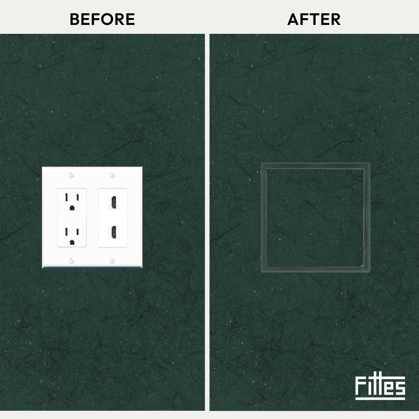 Fittes Flush Drywall No-See Receptacle Mount [Luxe] - 1 Gang - Satin White
