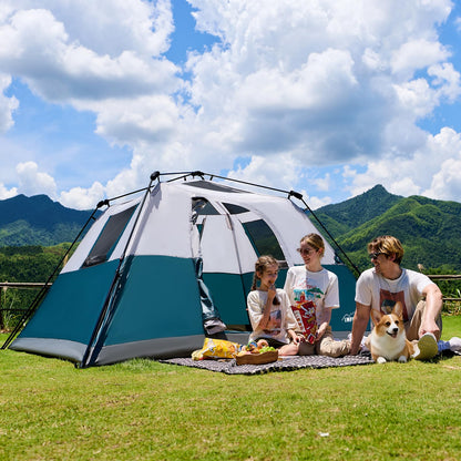 LEISURE IMPACT 6 Person Instant Camping Tent with Rainfly, 60s Easy Setup Family Cabin Tent 10x9ft, 1200mm Waterproof & Skylight Ventilation, Portable Shelter for Outdoor Camping, Hiking, Backyard