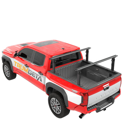 TRUMGETA Ladder Rack for Truck, 800 LBS Capacity Truck Bed Rack, 19"-25" Height-Adjustable Aluminum Truck Ladder Racks, Fit for Medium-Size Pickup Toyota Tacoma Jeep Gladiator with Bed Rail