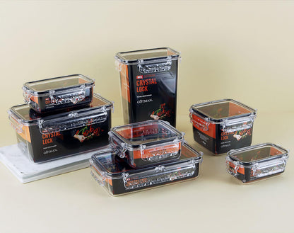 gotman Airtight Food Storage Containers with Lids Gift Set (6 pack) BPA-Free | Clear | Microwave, Freezer and Dishwasher Safe | Leak-Proof | Kitchen Fridge Organizer Fruit Boxes | Fresher Food
