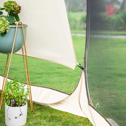 Alvantor Pop Up Bubble Tent - 6’ x 6’ Instant Igloo Tent - 2-3 Person Screen House for Patios - Large Oversize Weather Proof Pod - Cold Protection Camping Tent - Beige