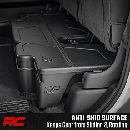 Rough Country Under Seat Storage for Ram 1500 Crew Cab (2019-2026) - Custom Rear Under Seat Organizer Tray with Lockable Lid