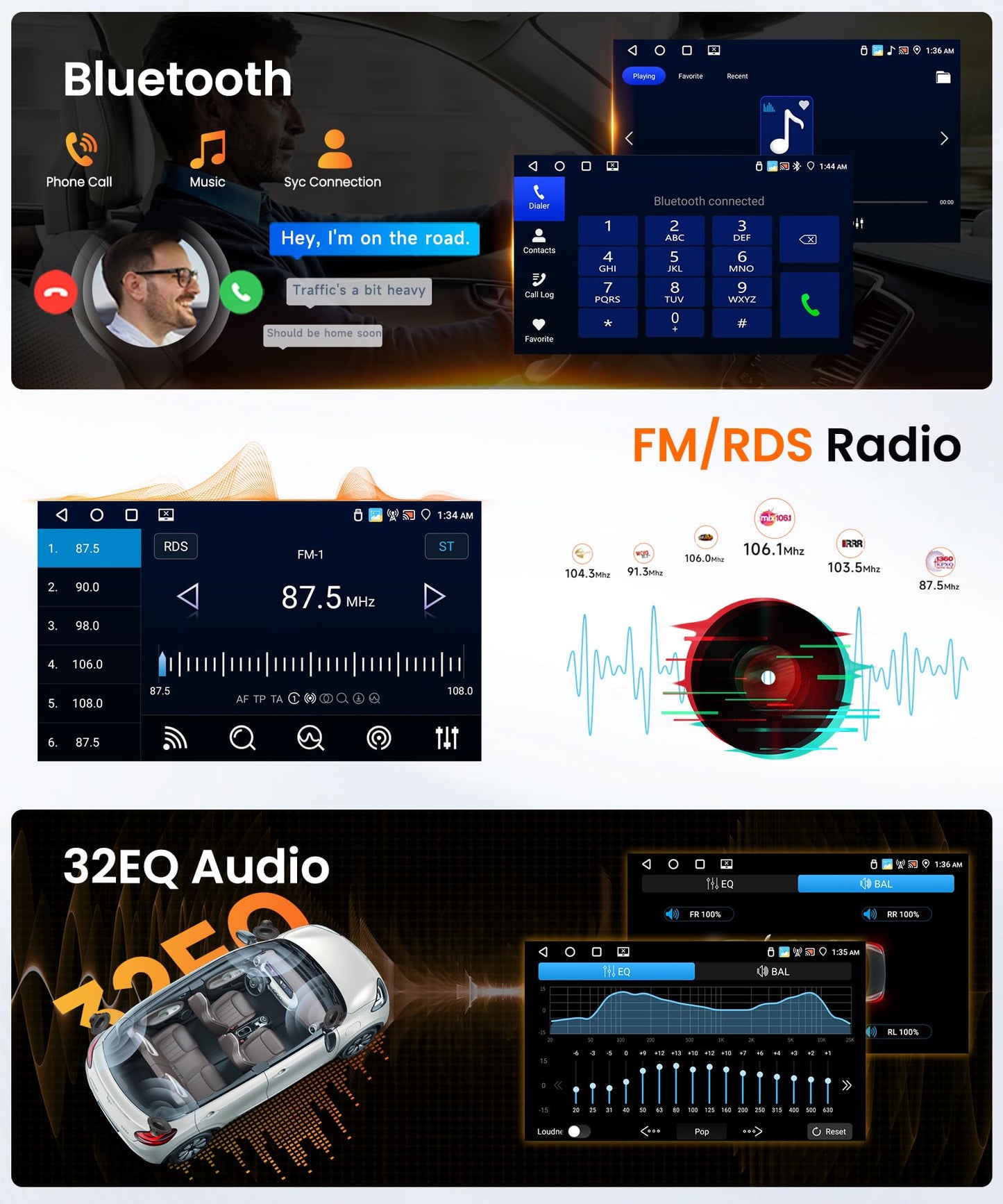 Rimoody 4G+64G Android 15 Car Stereo Radio for Ford Expedition 2007-2014（Manual A/C Wireless Carplay & Android Auto, 9 Inch Touchscreen GPS Navigation WiFi Bluetooth FM EQ Backup Camera