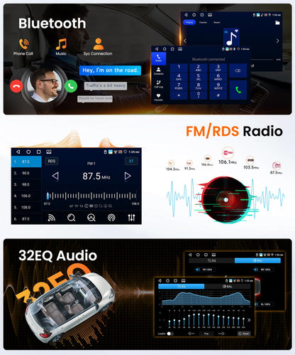 Rimoody 4G+64G Android 15 Car Stereo Radio for Ford Expedition 2007-2014（Manual A/C Wireless Carplay & Android Auto, 9 Inch Touchscreen GPS Navigation WiFi Bluetooth FM EQ Backup Camera