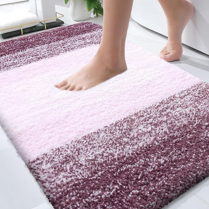 OLANLY Bathroom Rugs - Extra Soft Microfiber Mat with Rubber Backing | Quick Dry, Machine Washable, 34x21, Mauve
