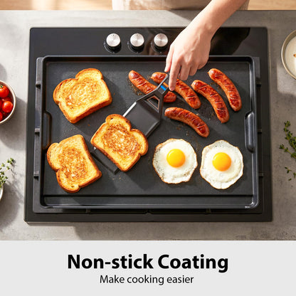 Utheer Griddle Combo Set, Cast Aluminum Flat Top Griddle with 23" x 16" Ceramic Nonstick Stove Top Griddle and Large Grill Griddle, Fast Heating Indoor Outdoor Griddle for Gas Grill, BBQ and Camping