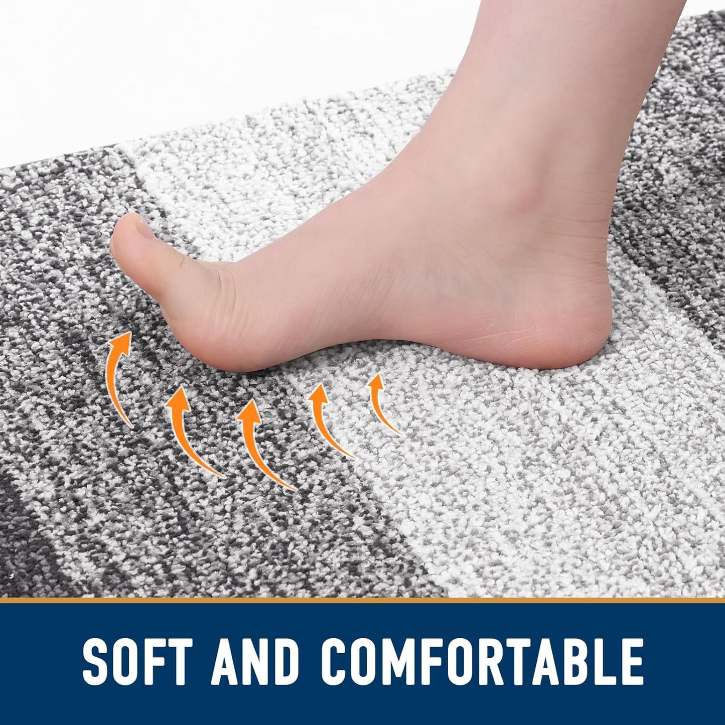 Smiry Dog Door Mat - Absorbent Indoor/Outdoor Mat for Muddy Paws | Non-Slip, Low-Profile Design (30x20 Inches, Grey Striped)
