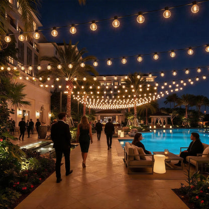 RTTY 300 FT Outdoor String Lights Patio Light for Outside, Waterproof G40 Shatterproof LED Bulbs, Dimmable Hanging Connectable Globe Lighting for Bistro, Backyard, Cafe, Porch, Balcony, Market, 2700K