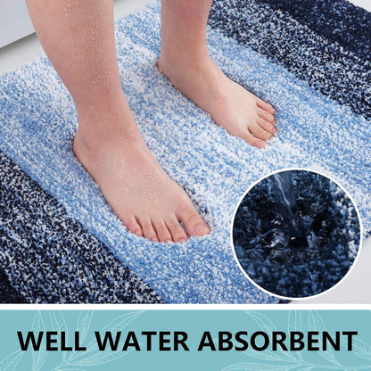 Arotive Microfiber Bath Rug - Soft, Absorbent, Non-Slip Design | 36x24 Blue Rectangular Mat