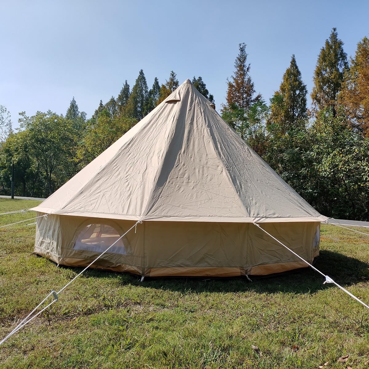 Outdoor Waterproof Anti-UV 300D Oxford Cloth Bell Tent Portable Family Camping Yurt (Diameter 4 Meter)