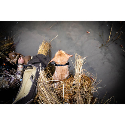Momarsh Invisi Lab Dog Blind for Waterfowl Hunting | Adjustable Pet Blind for Dry or Wet Land Hunting & Training | Water Resistant Shell with Mesh Draining Bottom | Optifade Marsh