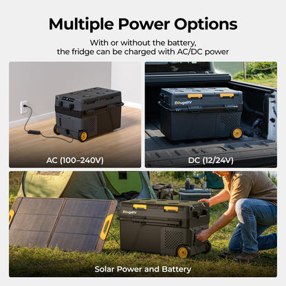 BougeRV 43 Quart Portable Fridge Freezer, 12 Volt Car Refrigerator, -4℉ to 68℉ Dual Zone Compressor Electric Cooler 12/24V DC, 110~240V AC for Overlanding, Camping, RV(2026 New Model: CRD2 V2.0)