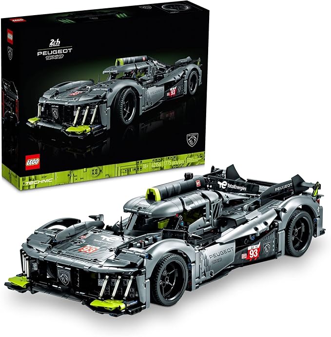 LEGO Technic Peugeot 9X8 24H Le Mans Hybrid Hypercar 42156 Collectible Race Car Building Kit for Adults and Teens 1:10 Scale Racing Car Model Gift for Motorsport Fans
