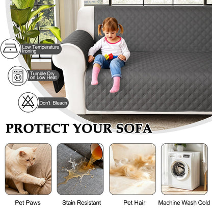 HDCAXKJ Waterproof Sectional Couch Cover L Shaped Sofa Covers Washable Corner Sectional Slipcovers Dog Pet Proof U Shape Furniture Protector with Upgraded Anti Slip Strips (XX-Large, Dark Grey)