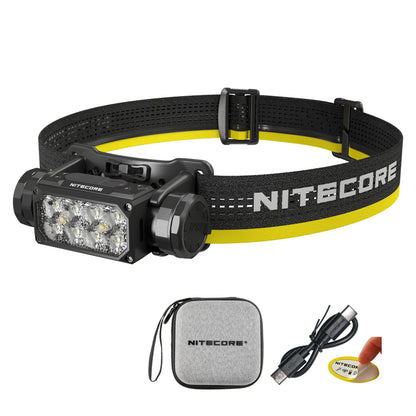 Nitecore HC65 UHE Headlamp, 2000 Lumen Max Heavy Duty Metal, USB-C Rechargeable with White, Red, and Reading Lights for Camping, Hiking, Hunting, and Industrial Works (Black)