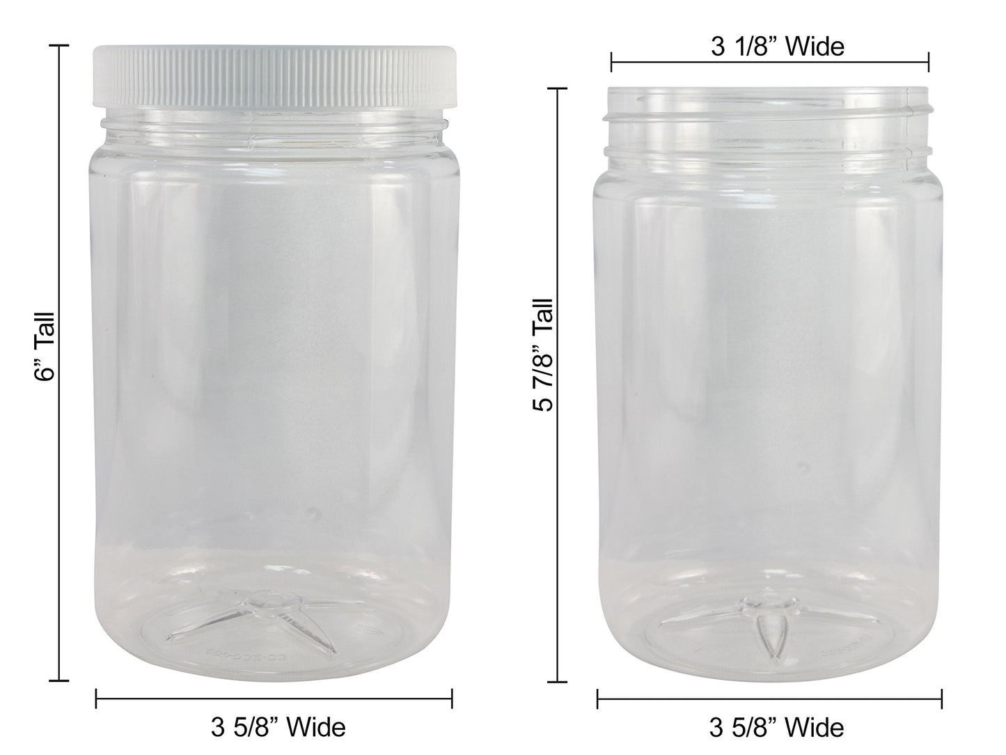 Pinnacle Mercantile 1 Gallon Plastic Jars with Screw on Lined Lids 24 Pack Wide Mouth Food Storage Containers