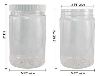 Pinnacle Mercantile 1 Gallon Plastic Jars with Screw on Lined Lids 24 Pack Wide Mouth Food Storage Containers