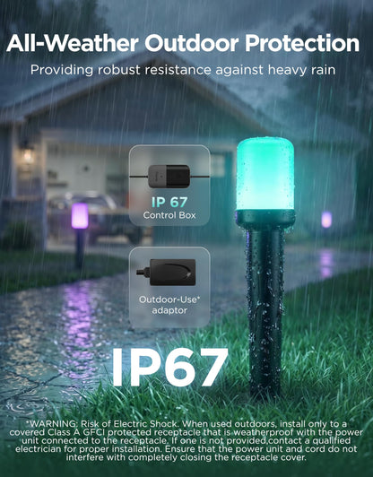 Govee Outdoor Cylinder Pathway Lights 8 Pack, 425lm Patio Lights, IP67 Waterproof, 60+ Preset Scene Modes, Outdoor Decor for Path, Patio, Garden, Lawn, Compatible with Alexa, Google Assistant, Matter