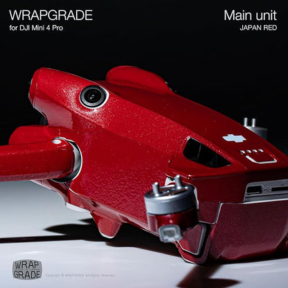 WRAPGRADE Skin Stickers Compatible with DJI Mini 4 Pro | Full Wrap (Japan Red)