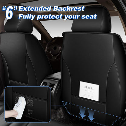 AOMSAZTO Leather Seat Covers Full Set Fit for Jeep Compass 2012-2026,Waterproof Faux Leather Seat Protectors for 5-Seat Vehicles(Black)