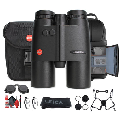 Leica Geovid R SE 10x42 Compact Lightweight Rangefinder Binocular (40826) + Sling Backpack + Cleaning Kit + Suspender Harness + 2 x Cap Keeper