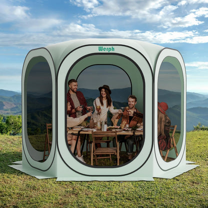 Werph 10x10 Pop Up Screen Tent, Mosquito Net Gazebo, UV Resistant Roof Waterproof Screen Canopy, Quick Setup Outdoor Shelter for Backyard, Patio, Garden, Picnic, Camping and Events, Green