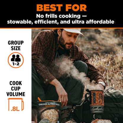 Jetboil Zip 0.8L Portable Fast Boil Stove with Easy-Turn Knob Igniter for Backpacking and Camping, Propane/Isobutane Burner, New for 2026 – Duck Camo