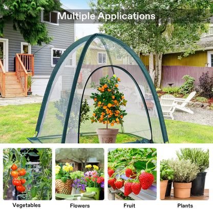 VIVOSUN Garden Netting Cover, 36 x 36 x 39 Inch Pop-up Guard Cover with Zip Entry for Plants, Vegetables, Fruits, Outdoor Run and Enclosure for Small Animals, 4-Pack, Green