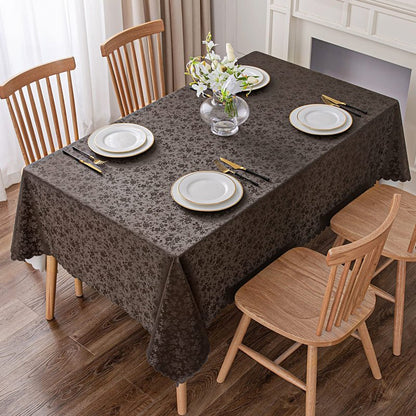 Smiry Rectangle Table Cloth, Waterproof Heavy Duty Vinyl Tablecloths, Wipeable Washable Table Cover for Kitchen and Dining Room (Coffee, 60" X 140")
