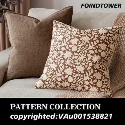 Foindtower Decorative Floral Throw Pillow Covers - Set of 2 Boho Accent Cushions | 18x18 Inch Light Orange Brown
