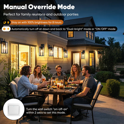 BesLowe Motion Sensor Outdoor Wall Lights, Dusk to Dawn, 16in, Black, Metal, Model A927M, 2-Pack