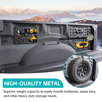 OUSUWO Side Truck Bed Molle Panel Rack System Compatible with 2015-2023 Ford F150 Accessories 5.5FT Cargo Storage Organizer Tools Rack Fit for 2015-2023 F-150 Accessories