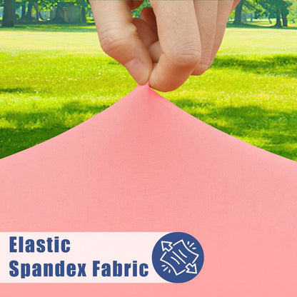 Moosfor Round Spandex Tablecloth, Elastic Fitted Waterproof Tablecloths for 25"-30" Tables, Stretch Washable Picnic Table Cover for Camping, Dining, Indoor and Outdoor,Coral Red