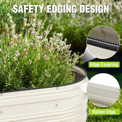 WORKPRO 4x2x1ft Galvanized Raised Garden Bed Set, Rust & Corrosion Protection, Easy Assembly, Safe Edge, Ideal for Vegetables & Flowers, White