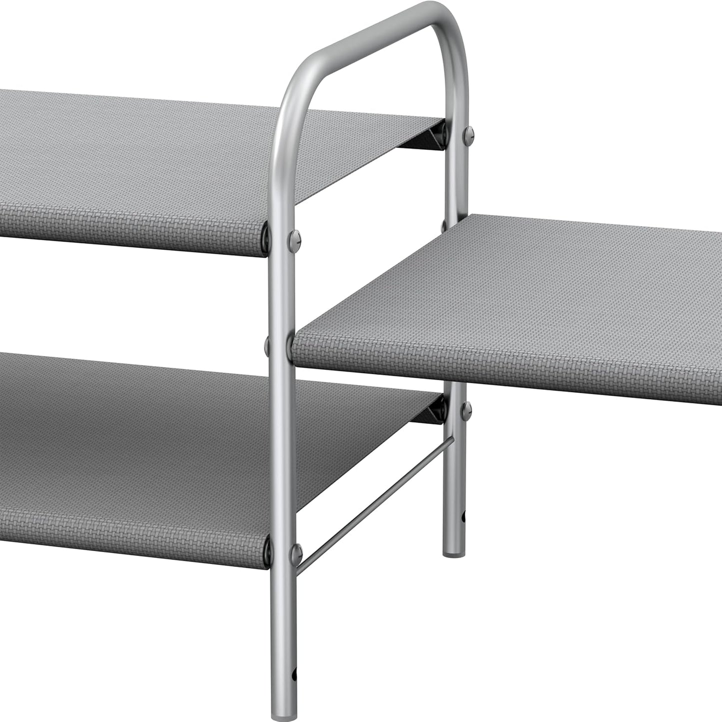 Simple Houseware 2-Tier Shoe Rack - Stylish Grey Storage Organizer for Home Entryway