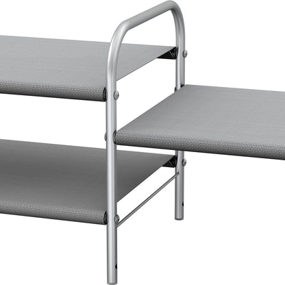 Simple Houseware 2-Tier Shoe Rack - Stylish Grey Storage Organizer for Home Entryway