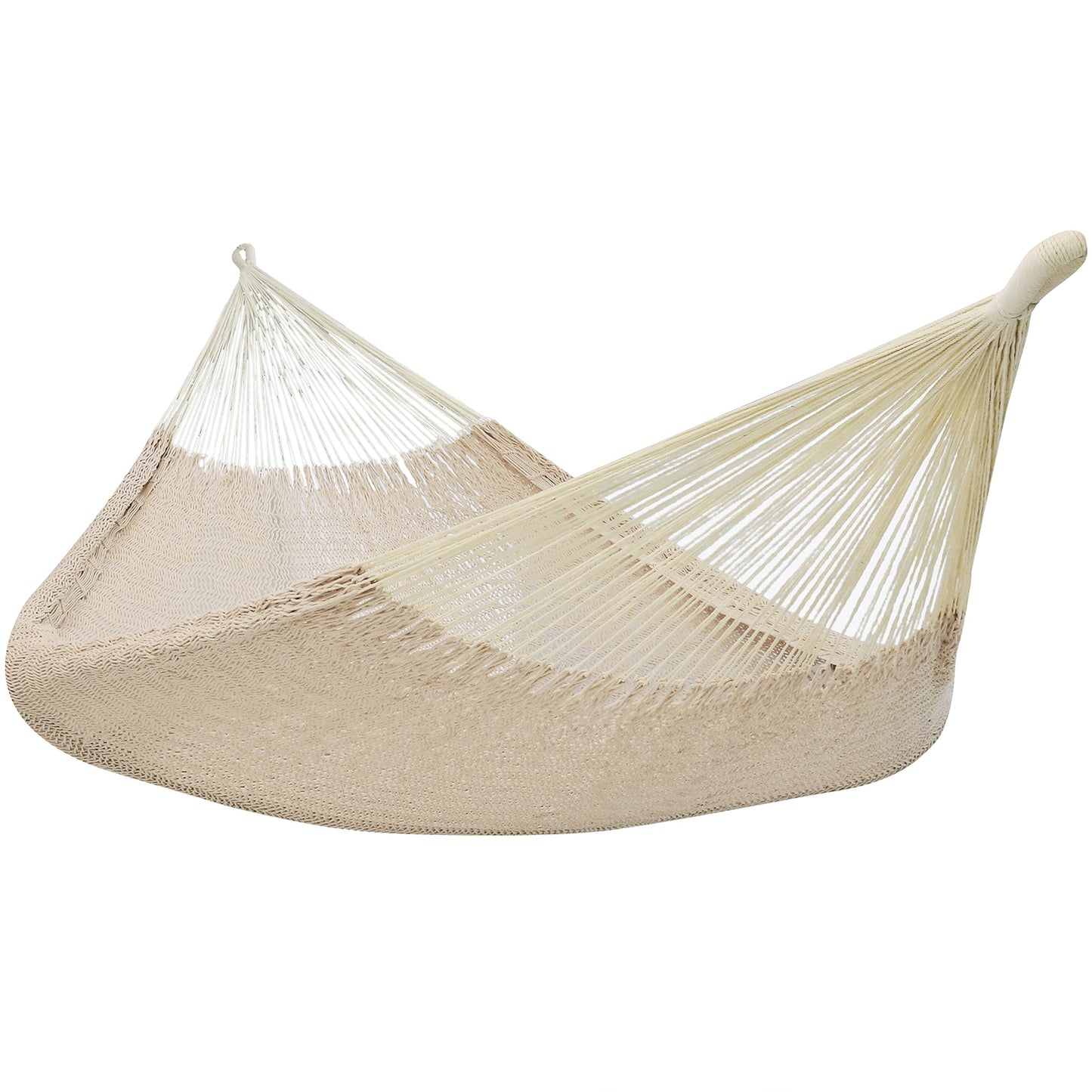 Sunnydaze Handwoven XXL Thick Cord Mayan Double Hammock for Outside - 625-Pound Capacity Heavy-Duty Outdoor Hammock - Natural