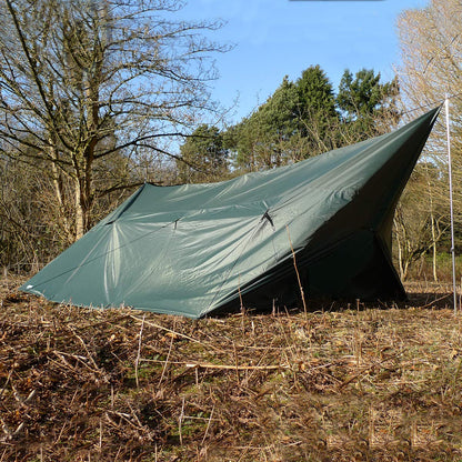DD Hammocks - DD Tarp 5x5 - Olive Green (16ft x 16ft) - 100% Waterproof Lightweight & Multifunctional Rainfly Extra Large Tarp Tent Group Shelter for Camping Day Trips Adventure & Scouts