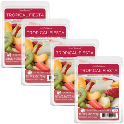 ScentSationals Tropical Fiesta Scented Wax Melts - Pineapple, Berries, & Kiwi, 10oz (24 Cubes)