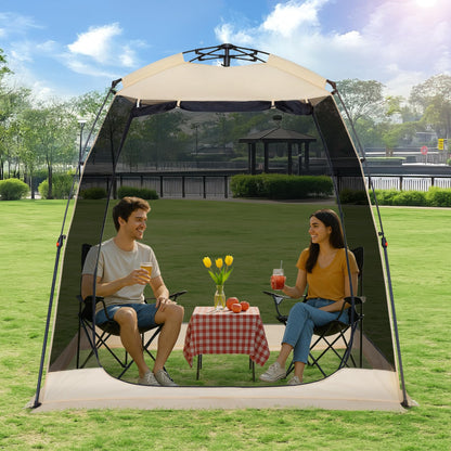 EighteenTek® Screen House Gazebo, 2-4 Person Pop Up Screen Tent, Instant Screen Room with Carry Bag, Outdoor Mosquito Tent Pop-Up, Sun Shade Shelter for Patio, Garden, Backyard, Deck 7 x 4 x 6.5 FT