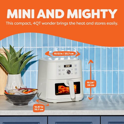 Instant Pot VORTEX 6-in-1 Mini Air Fryer - 4Qt with Custom Program Options & Sea Salt Finish