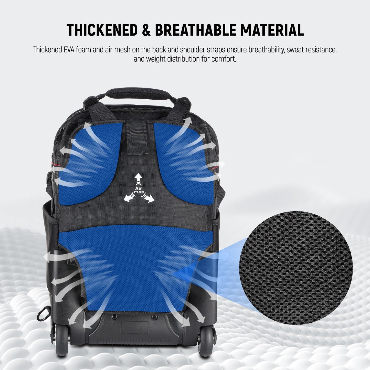 Neewer 2-in-1 Rolling Camera Backpack Trolley Case - Anti-Shock Detachable Padded Compartment, Hidden Pull Bar, Durable, Waterproof for Camera,Tripod,Flash Light,Lens,Laptop for Air Travelling(Black)