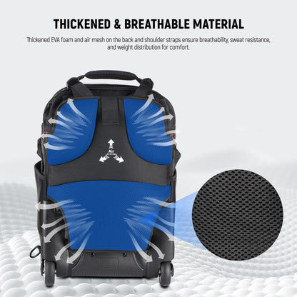 Neewer 2-in-1 Rolling Camera Backpack Trolley Case - Anti-Shock Detachable Padded Compartment, Hidden Pull Bar, Durable, Waterproof for Camera,Tripod,Flash Light,Lens,Laptop for Air Travelling(Black)