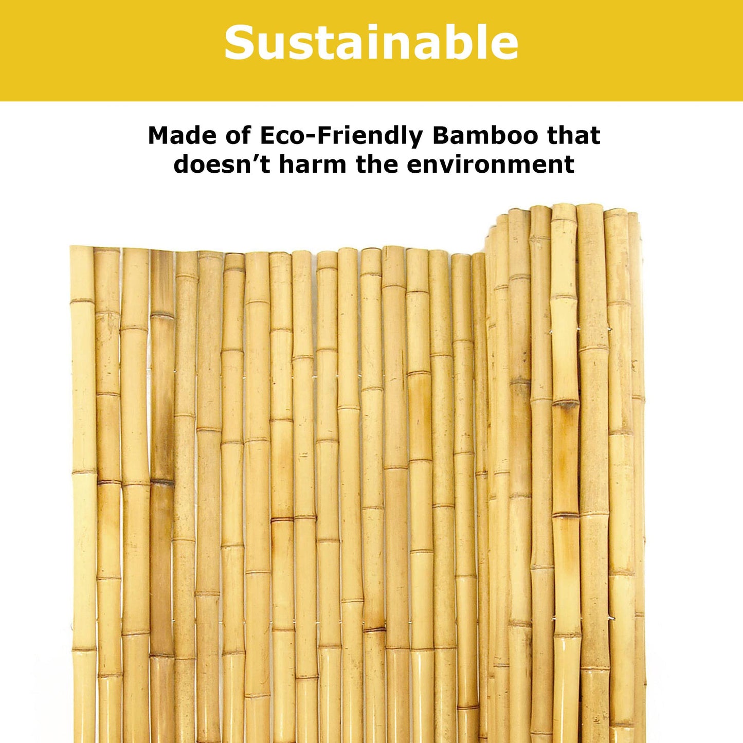 FOREVER BAMBOO Natural Bamboo Fencing Decorative Rolled Fence Panel 0.75 in D x 6 ft H x 8 ft L