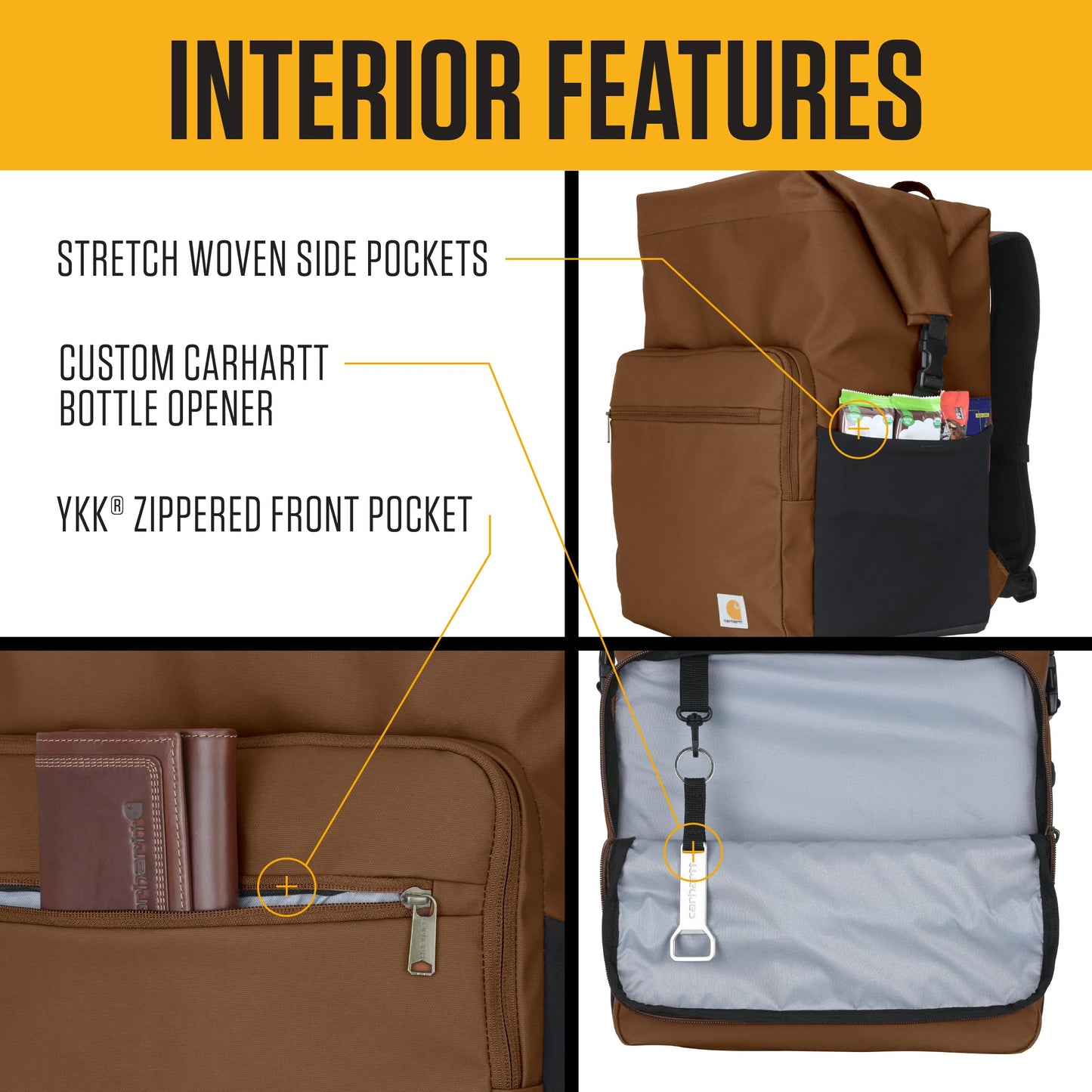 Carhartt Thick Foam Fully Insulated Cold Front Coolers, Premium Ice Retention, Durable Water Resistant Material W/Front Zippered Pocket, 30 Can Cooler Backpack, Tarmac