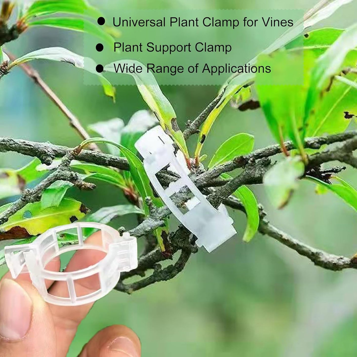 Skiennix Plant Clips - 100 Pcs Adjustable Support Clips for Climbing Plants & Garden Use