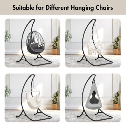 ANOW Heavy Duty Hammock Chair Swing Stand Only, Hanging Chair Stand for Outside, Max 400 Lbs, Black