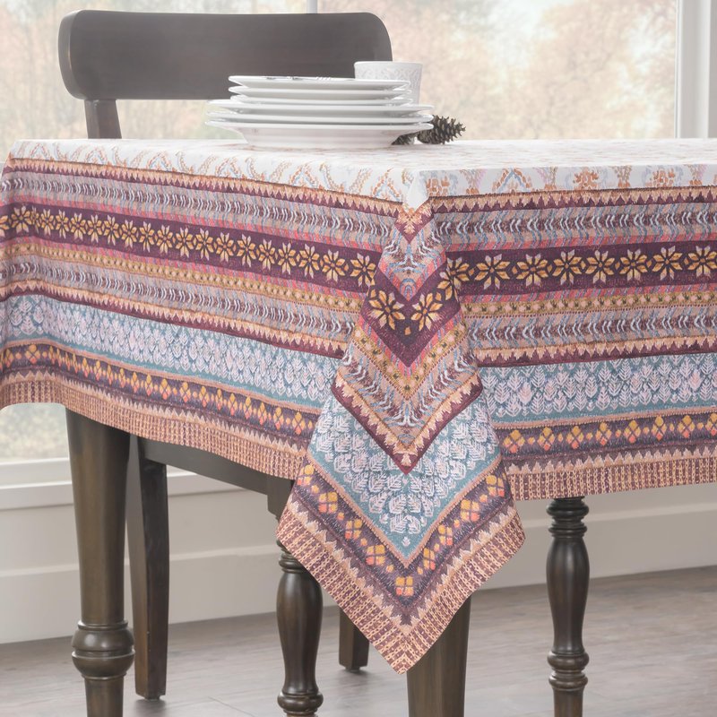 Maison d' Hermine Table Cloth Rectangle Table 100% Cotton 54 x 72 Inches Fall Tablecloth Reusable Everyday Use for Thanksgiving Christmas Decorations Dining Farmhouse Party (Fair Isle)