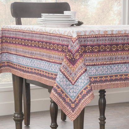 Maison d' Hermine Table Cloth Rectangle Table 100% Cotton 54 x 72 Inches Fall Tablecloth Reusable Everyday Use for Thanksgiving Christmas Decorations Dining Farmhouse Party (Fair Isle)