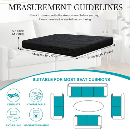 Skiennix 12-Pack Stretch Patio Cushion Covers - Washable Outdoor Sofa Slipcovers | Black